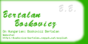 bertalan boskovicz business card